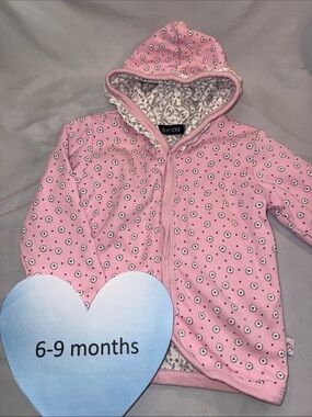 Blue Seven Pink Hooded Baby Jacket with Floral Lining